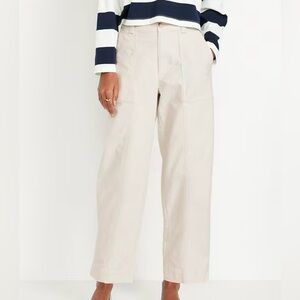 Stylish Cream Barrel Pants